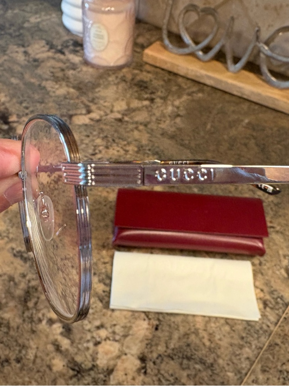 Gucci Silver Round Metal Glasses - Picture 2 of 7